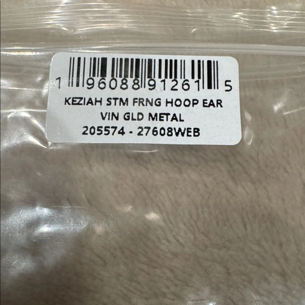 Kendra Scott Keziah Vintage Gold Statement Fringe Hoop Earrings - Picture 2 of 5